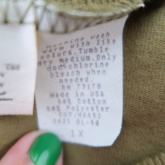 Vintage 90s Just My Style olive green drop waist tank midi dress 1X - Picture 6 of 6